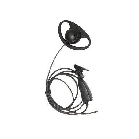 Micrófono de solapa con gancho auricular en forma de D para radios ICO