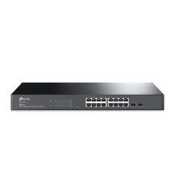 Switch administrable JetStream TP-Link TL-SG2218 cuenta con 16 puertos RJ45 10, 100, 1000 Mbps 2 puertos fibra óptica SFP (vacío