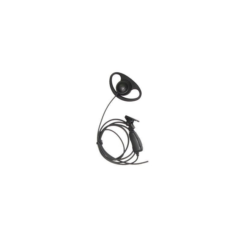 Micrófono de solapa con gancho auricular en forma de D para radios VER