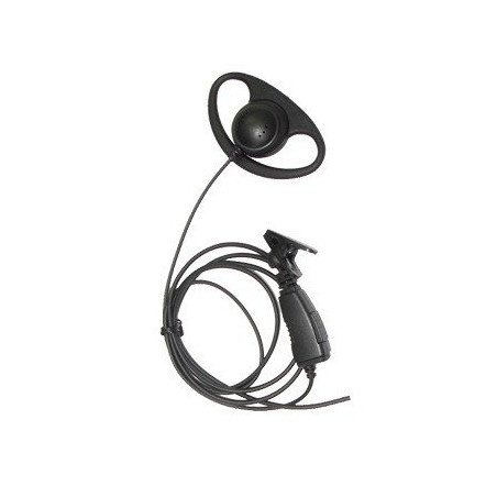 Micrófono de solapa con gancho auricular en forma de D para radios VER