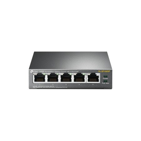 Switch TP-Link 5 puertos RJ45 10/100 Mbps no administrable con 4 puertos PoE para escritorio