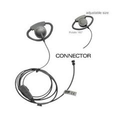 Micrófono de solapa con gancho auricular ajustable en forma de D para radios Kenwood TK3230/3000/3402/3312/3360/3170,NX240/340/2