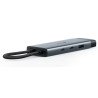 Adaptador HUB 6 en 1, 1 puerto USB-C entrada, 1 puerto HDMI 4K, 1 puerto Ethernet Gigabit, 1 puerto USB-C y 2 puertos USB-A