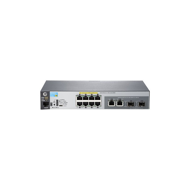 Switch HP Aruba 8 puertos 10/100 Mbps 2530-8-poe+(67w), 2 dual RJ45/ SFP rack, administrable, qos, capa 2