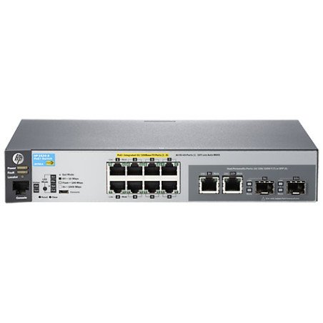 Switch HP Aruba 8 puertos 10/100 Mbps 2530-8-poe+(67w), 2 dual RJ45/ SFP rack, administrable, qos, capa 2