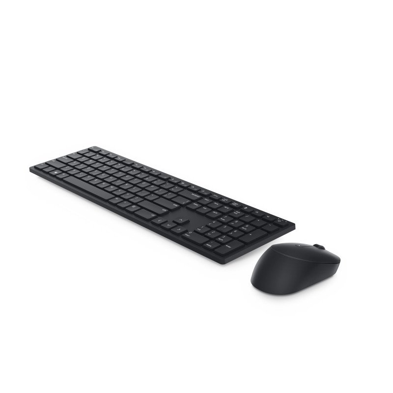 Teclado DELL KM5221W, Tamaño completo (100%), Inalámbrico, RF inalámbrico, QWERTY, Negro, Ratón incluido