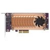 Qnap qm2-2s-220a dual m.2 22110 2280 SATA SSD expansion card (PCIe gen2 x2) low-profile bracket pre-loaded low-profile flat and