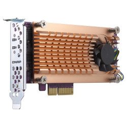 Qnap qm2-2s-220a dual m.2 22110 2280 SATA SSD expansion card (PCIe gen2 x2) low-profile bracket pre-loaded low-profile flat and