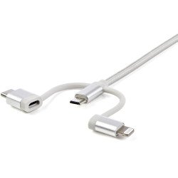 Cable de Carga USB de 1.8m - Lightning/USB-C/Micro-USB - Certificado p