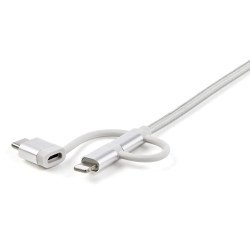 Cable de Carga USB de 1.8m - Lightning/USB-C/Micro-USB - Certificado p