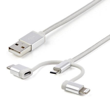 Cable de Carga USB de 1.8m - Lightning/USB-C/Micro-USB - Certificado p