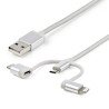 Cable de Carga USB de 1.8m - Lightning/USB-C/Micro-USB - Certificado p