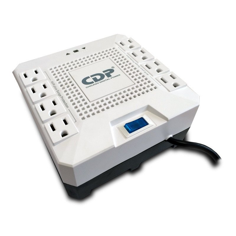 Cdp ravr1808 - regulador para equipos electrónicos de alto consumo, 1800va, 1000w, 8 tomas con protección