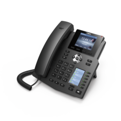 Teléfono IP Empresarial Para 4 Líneas SIP con Voz HD con 2 Pantallas LCD, 6 teclas BLF, Puertos Gigabit y Conferencia de 3 Vías