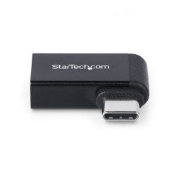 Adaptador Acodado USB-C a USB-A, USB Tipo C, Conversor Compacto USB Tipo C Macho a USB Hembra, 5 GBps, Níquel Conector, Negro