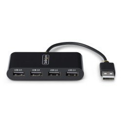 Hub USB 2.0 de 4 Puertos, Hub USB Alimentado por el Bus, 480Mbps, Hub Portátil Externo USB, Concentrador Portátil USB, 4 Total U