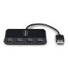 Hub USB 2.0 de 4 Puertos, Hub USB Alimentado por el Bus, 480Mbps, Hub Portátil Externo USB, Concentrador Portátil USB, 4 Total U
