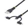 Cable Multicarga Resistente USB de 1m, Lightning/Micro-USB/USB-C, MFi, Cable Cargador USB Tipo C 3 en 1, Cable for Cargador, iPh