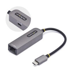 Adaptador de Red USB Tipo C a Ethernet, Adaptador de Red Externo USB-C a RJ45 2.5 1 GB, NBASE-T, USB 3.1, PD 100W de Paso, USB 3