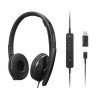 Auriculares Lenovo Cableado Sobre la oreja, Sobre la cabeza Estéreo, Negro, Certificación Microsoft Teams, Binaural, Cerrado, 2.