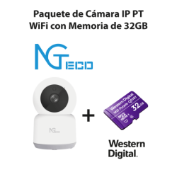 Paquete de cámara ngc1201 IP PT Wifi 1080p con memoria de 32GB micro sdhc, línea Purple, clase 10 u1,