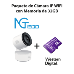 Paquete de cámara ngc2301 IP Wifi 1080p con memoria de 32GB micro sdhc, línea Purple, clase 10 u1,