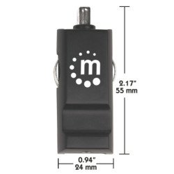 Cargador mini Manhattan para automóvil con USB, 5 v. Negro