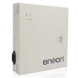 Fuente de poder tipo caja para cámaras 12vdc 10a Enson reg. PSB-1218, para 18 cámaras, máximo 14 VDC, 1.5 a
