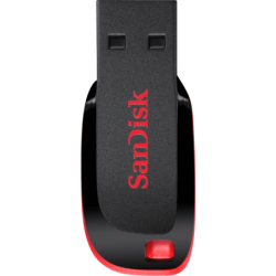 Memoria SanDisk 16GB USB 2.0 cruzer blade z50 negro con rojo