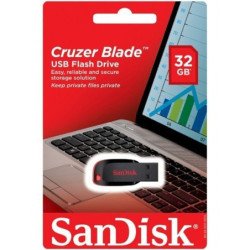 Memoria SanDisk 32GB USB 2.0 cruzer blade z50 negro con rojo