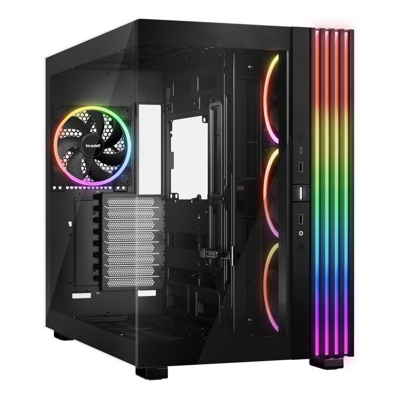 Gabinete BGW71 light base 900 fx black con ventiladores ARGB
