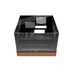 Gabinete Light base 600 DX black bgw65 panel frontal y lateral con ventana completa, iluminación led ARGB