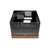 Gabinete Light base 600 DX black bgw65 panel frontal y lateral con ventana completa, iluminación led ARGB