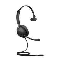 Diadema Jabra Evolve2 40 SE, Alámbrico, Llamadas/Música, 20 - 20000 Hz, 113 g, Auriculares, Negro