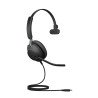 Diadema Jabra Evolve2 40 SE, Alámbrico, Llamadas/Música, 20 - 20000 Hz, 113 g, Auriculares, Negro