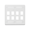 Placa de Pared Doble Modular 10G MAX de 8 Salidas, Color Blanco