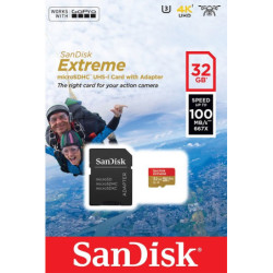Memoria SanDisk 32GB micro SDXC Mobile extrem action cam 100mb/s 4k clase 10 con adaptador
