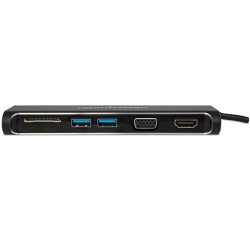 Convertidor video USB-c a HDMI/SVGA h hub USB lector tarjetas Manhattan
