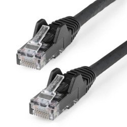 Cable ethernet cat 6 de 1 metro - LSZH - cable de red patch Cat 6 UTP RJ45 PoE de 100w 10 GBe sin enganches negro, etl - startec