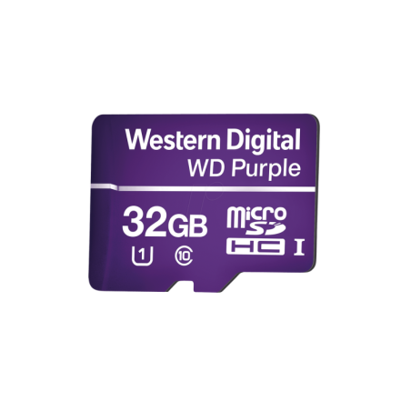 Memoria microsd de 32GB Purple, especializada para videovigilancia
