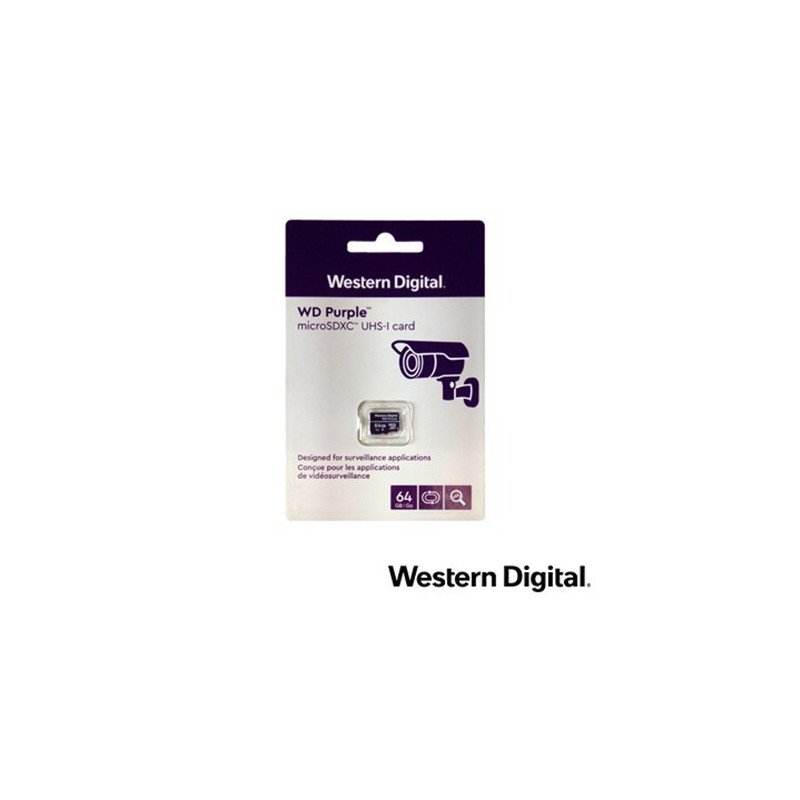Memoria microsd de 64GB Purple, especializada para videovigilancia