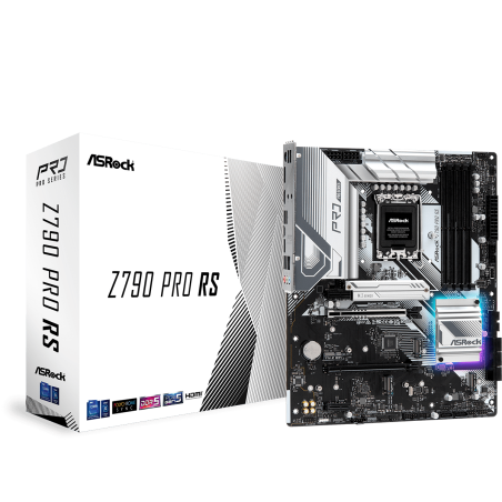 Tarjeta madre ASRock z790 pro rs, 14th 13th 12th va gen, LGA 1700, 192 GB DDR5 7200MHz, 1 pcie 5.0x16, 1 pcie 4.0x16, 1 pcie 3.0