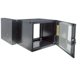 Gabinete 19 doble sección 15u 600mm prof flatpack