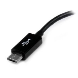 Cable de 12 cm micro USB m a USB A Hembra OTG