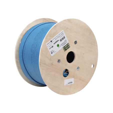 Bobina de Cable F/UTP de 4 pares, ZMAX, Cat6A, Soporte de Aplicaciones hasta 10GBase-T, CMR (Riser), Color Azul, 305m