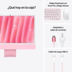 Computadora Todo en Uno Apple iMac MD2U4E/A, Apple M4, 24GB, 512GB SSD, 61cm (24") 4.5K, De Escritorio, Rosa, Apple M4 Chip, 448