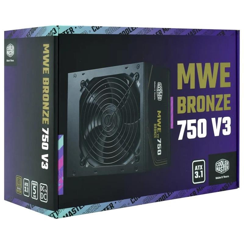 Fuente de poder Cooler Master MWE v3 750w bronze
