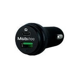 Cargador de coche mobifree 1 puerto USB de 2a y 1 puerto tipo c color negro mb-923330