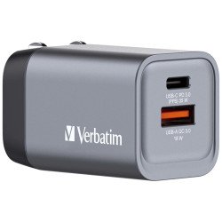 Cargador Verbatim de pared GaN, 2 puertos 35 W