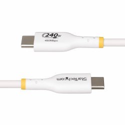 Cable de Carga para Laptop USB-C de 1m, Cable USB Tipo C, Blanco, USB-IF, PD 240W EPR, Recubrimiento de TPE, M M, Cable for Port